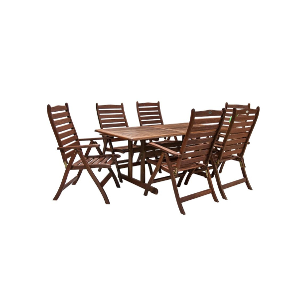 Aiamööblikomplekt VENICE laud+6 tooli Meranti